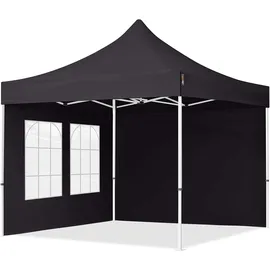 TOOLPORT Faltpavillon Economy 3 x 3 m inkl. 2 Seitenteile schwarz 59040