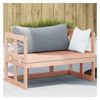 vidaXL 2-in-1 Gartensofa Verlängerbar Massivholz Douglasie