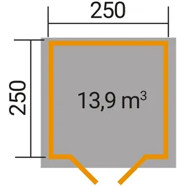 Weka Gartenhaus 209 2,5 x 2,5 m graphitgrau