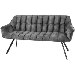 riess-ambiente Sitzbank PAPILLON - 165cm champagner beige mit Lehnen schwarzes Metallgestell Esszimmer
