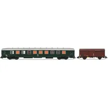 Arnolds & Sons ARNOLD HN4446 SNCF, Wartungszug, inklusive ehemaliger B10-Wagen und 1 x G4-Wagen, Folge IV-V-Fahrzeuge – Reisezugwagen, Green & Brown