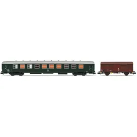 Arnolds & Sons ARNOLD HN4446 SNCF, Wartungszug, inklusive ehemaliger B10-Wagen und 1 x G4-Wagen, Folge IV-V-Fahrzeuge – Reisezugwagen, Green & Brown