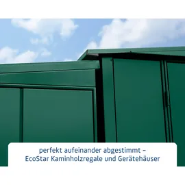 Hörmann Kaminholzregal Elegant-V Metall 123 x 103 x 198 cm moosgrün