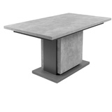 byLIVING Esstisch Anthrazit, Grau Beton-Optik rechteckig, Säule, 80x75x140 cm oder 160-215 cm