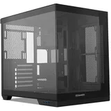 NOX XTREME PRODUCTS NOX Hummer Astra NEO Black – ATX/Micro-ATX/ITX Mid-Tower mit rahmenlosem Glas-Seitenpanel, Platz für bis zu 9 Lüfter, unterstützt Grafikkarten bis 400 mm, USB-C & USB 3.0, Schwarz