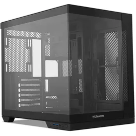 NOX XTREME PRODUCTS NOX Hummer Astra NEO Black – ATX/Micro-ATX/ITX Mid-Tower mit rahmenlosem Glas-Seitenpanel, Platz für bis zu 9 Lüfter, unterstützt Grafikkarten bis 400 mm, USB-C & USB 3.0, Schwarz