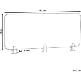 Beliani Schreibtischtrennwand WALLY 180 x 40 x 2 cm