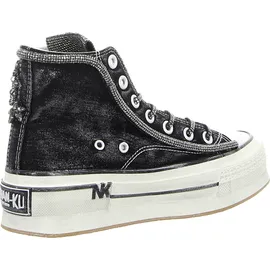 nan-ku Damen Plateau-Sneaker Schwarz 40