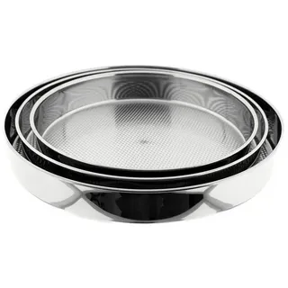 Weissberg Backblech-Set aus Edelstahl - 3-teilig, Ø 32/36/40 cm