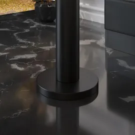 GGM Möbel Bistrotisch Ø 70 x 75 cm Weiß Marmor/Schwarz