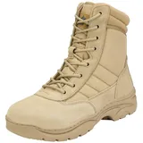 NORTIV 8 Herren Militärische Taktische Arbeitsstiefel Security Einsatzstiefel Boot Zipper Militär Kampfstiefel Springerstiefel,Size 47W,Sand,TROOPER-W - 47 EU Weit