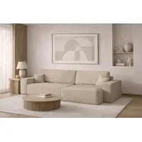 kaiser möbel Eckcouch Cord 2-Sitzer Dunkelbeige