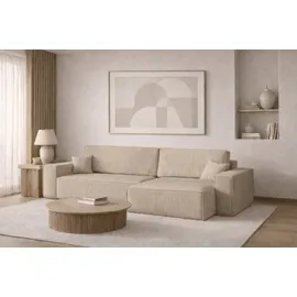 kaiser möbel Eckcouch Cord 2-Sitzer Dunkelbeige