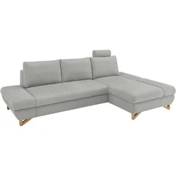 Furn.Design Ecksofa in hellgrau Struktur-Stoff Wohnzimmer Sofa Skalm