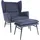 MCW Lounge-Sessel MCW-L62 Textil 73 x 96 x 82 cm Blau mit Hocker