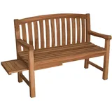 bene living Gartenbank Lancaster Teak 120 cm mit Seitentisch