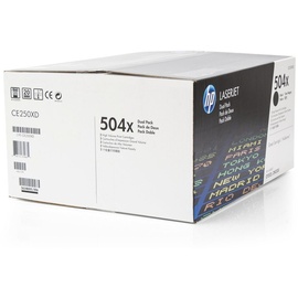 HP 504X schwarz 2er Pack (CE250XD)