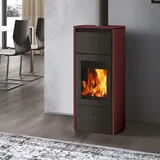 Edilkamin Flamma 14 CS Wasserführender Kaminofen Stahl Bordeaux