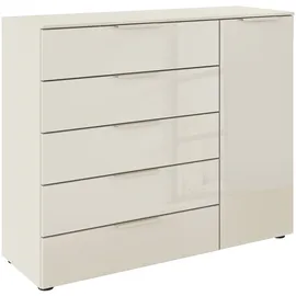 Rauch Kombikommode Flipp 120 x 100 x 42 cm Beige / Glas Beige