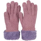 Stylebreaker Strickhandschuhe mit Perlmuster und Fleece Lila/Elegant Rosa Einheitsgröße