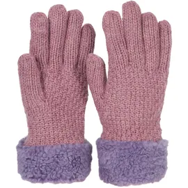 Stylebreaker Strickhandschuhe mit Perlmuster und Fleece Lila/Elegant Rosa Einheitsgröße