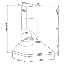 Amica KH 17286 S Wandhaube 60 cm schwarz