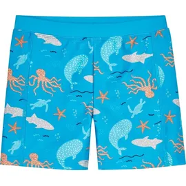 Playshoes Badeshorts Meerestiere, - Blau,Orange,türkis,Weiß,Grün - 74/80
