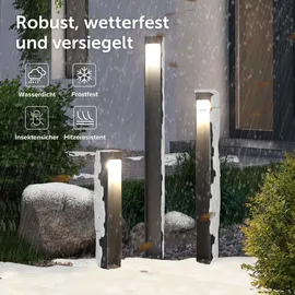 doporro Wegeleuchte Aluminium Edelstahl Glas 6x6x60 cm 5W LED grau