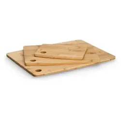 Zeller Schneidebretter, Bambus, 3-teiliges Set, Praktisches Schneidebretter-Set für verschiedene Anforderungen, 1 Set = 3 Schneidebretter