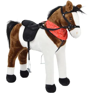 Pink Papaya Stehpferd zum draufsitzen | 75cm Spielpferd zum Reiten Jasper | Pferd zum Reiten für Kinder mit Sound | Sattel Pferd