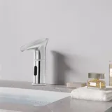 Sensor-Mischbatterien, berührungsloser Wasserfall-Wasserhahn, berührungslose Armatur(Silber)