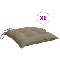 VidaXL Stuhlkissen 6 Stk. Taupe 50x50x7 cm Oxford-Gewebe