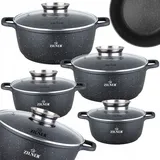 ZILNER 8-tlg. Topfset,Topfset Induktion, Kochtopf Set|induktions Töpfe Set, Kochtöpfe, Töpfe Induktion Topfset induktionsgeeignet ZL-7320
