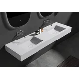 Bernstein Doppelwaschtisch Bernstein Ba8015 Mineralguss 153x45x12cm Weiß Matt Ohne Untergestell