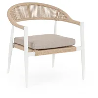 BIZZOTTO Jandia Gartensessel Aluminium beige/weiß