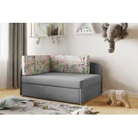Fun Möbel Kindersofa Sofa Kindersofa Schlafsofa inkl. Bettkasten MAILO Seite Li o. Re, mit Schlaffunktion grau