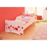 4myBaby GmbH Best for Kids Kinderbett 90x200 cm mit Matratze und Rausfallschutz Herzen - Weiß