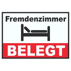 Fremdenzimmer BELEGT Schild  Zimmer BELEGT A0 (841x1189mm)