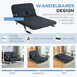 Homcom Schlafsofa Schlafcouch mit Verstellbarer Rückenlehne, Wurfkissen, 2er-Sofa mit Schlaffunktion, Samtoptik, Armlehne, Couch für Wohnzimmer, Schlafzimmer, Schwarz Kunststoff, 111x78x80 cm, Sofas - Couches, Schlafsofas
