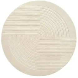 Webteppich  La Palma , beige , Synthetische Fasern Ø: 120