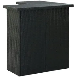 vidaXL Eck-Bartisch Schwarz 100x50x105 cm Poly Rattan