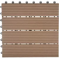 Mendler WPC Bodenfliese Rhone, Holzoptik Balkon/Terrasse, 11x je 30x30cm