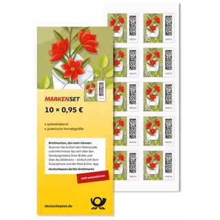 DEUTSCHE P0ST 10x 0,95€ Briefmarken selbstklebend, für Standardbriefe bis 20g & Postkarten