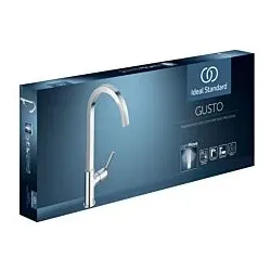 Ideal Standard Gusto Küchenarmatur BD411AA chrom, mit hohem eckigen Rohrauslauf