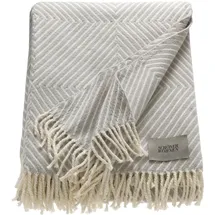 Schöner Wohnen Plaid Tebas, Hellgrau, Beige, Textil, Graphik, 140x200 cm Fransen, Wohntextilien, Decken, Plaids
