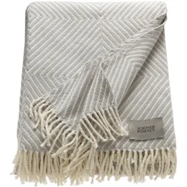 Schöner Wohnen Plaid Tebas, Hellgrau, Beige, Textil, Graphik, 140x200 cm Fransen, Wohntextilien, Decken, Plaids