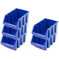 PROREGAL Mega Deal 5x Sichtlagerbox 3 | HxBxT 12,6x17x24cm | Polypropylen | Blau | Sichtlagerbehälter, Sichtlagerkasten, Sortierbehälter