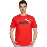 Puma Herren T-Shirt - ESS+ 2 Col Logo Tee, Rundhals, Kurzarm, Uni Rot M