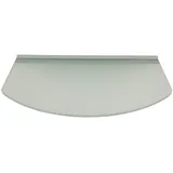 Regale4You Glasregal 50 cm oval gerundet /8mm satiniertes Glas Wandprofil LINO8 Alu Silber / 1 Glasablage