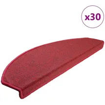 vidaXL Stufenmatten 30 Stk. 65x24x4 cm Bordeaux Halbrund Groß